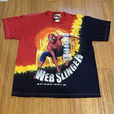 Vintage 2004 Spiderman 2 Movie Promo T Shirt Small Tie Dye Youth L 10-12 NWT