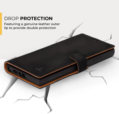 Funda de cuero Snakehive Samsung Galaxy S23 Ultra | Negra genuina Foto 3 de 4