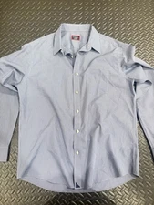UNTUCKit XL Slim Fit Light Blue Micro Check Dress Shirt Button Up Excellent Cond