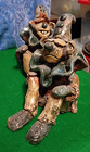 3 vtg handmade Unique pottery clowns storage unit find! — photo 4