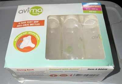 Avima Baby /3 Pack Wide Neck Anti-Colic Bottles/10 Oz. / 3+Month.