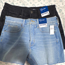 2 Old Navy OG Straight High-Rise Straight Denim Shorts 4" Inseam 5-Pocket Sz 4