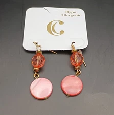 Women's Pink Charming Charlie Drop Dangle Earrings Brand New!
