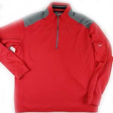 Nike Golf Dri Fit Tour Performance Red Quarter Zip Pullover Top Size XL