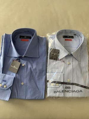 Balenciaga Herren Hemd 2 st..Luxus Blau Gr. 42 Zustand Top NP390 pro Stück 