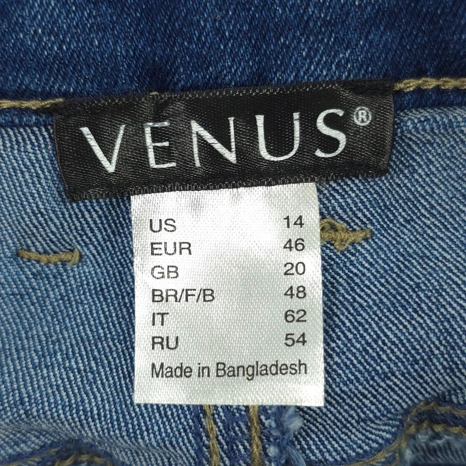 MINIFALDA VENUS AZUL DENIM PARA MUJER TALLA 14 REGULAR ELÁSTICA CREMALLERA BOLSILLOS *USADA EN EXCELENTE ESTADO Foto 3 de 4