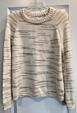 J.Crew Women’s Sweater Small Ivory Beige Cotton Blend Crewneck Pullover Classic