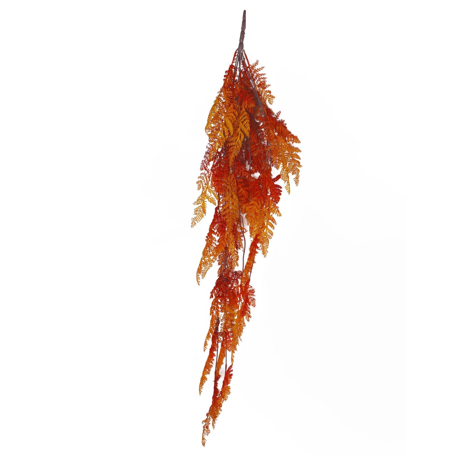 100cm Artificial Hanging Maidenhair Fern Autumn Orange Trailing Plant Decor