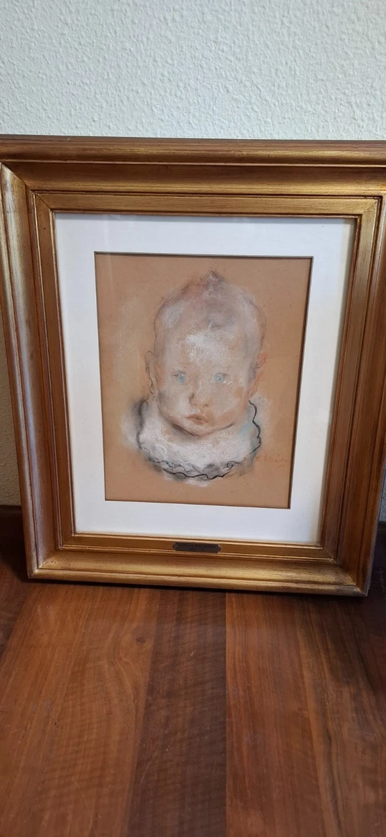 Enrique Policastro (1898-1971) 'BEBE' - Técnica Mixta sobre Cartón, Firmado 1949