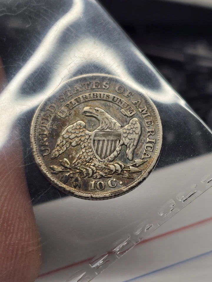 1836 Capped Bust Dime. Old Coin Toned Good Shape 10c - Image 3 of 3