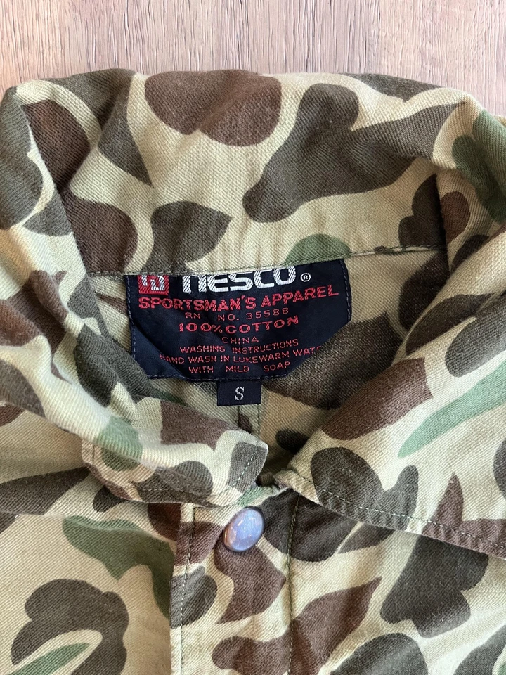 Nesco Sportsman's Apparel Coveralls Mens Small Duck Hunter Camo Green Brown - Image 3 of 4