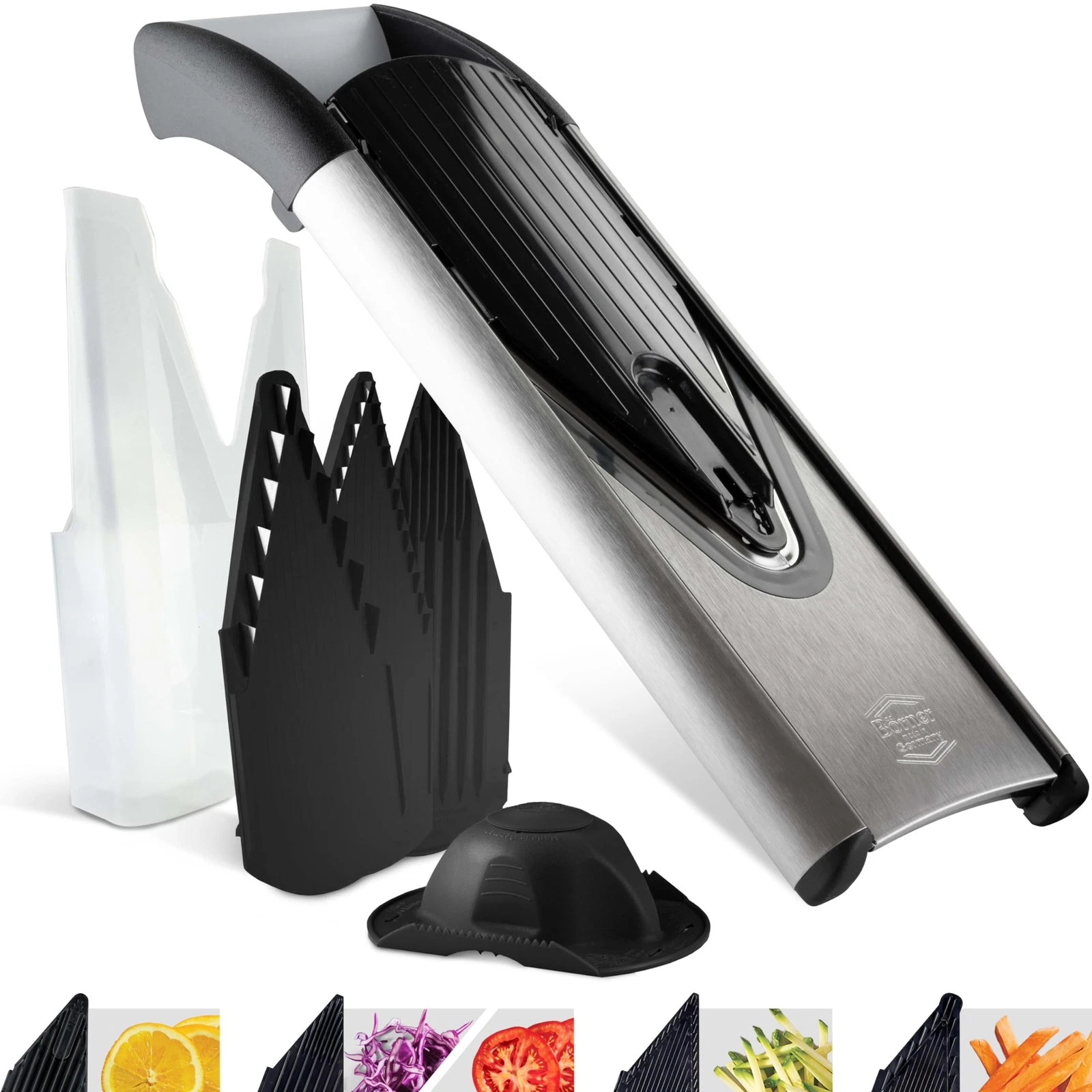 Borner V6 Exclusive Line V-Mandoline Slicer 8-in-1 Pro-Set, Stainless Steel V...