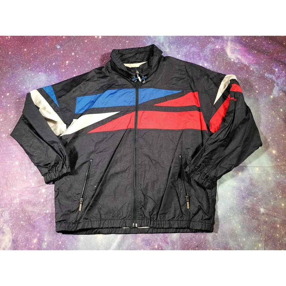 Head Sportswear Chaqueta Entallada XL Negro Azul Rojo Cremallera Completa Época - Imagen 2 de 4