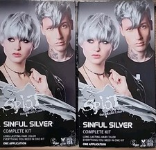 SPLAT SINFUL SILVER Hair Dye Kit Semi-Permanent Vegan/ Cruelty Free 2 PACK