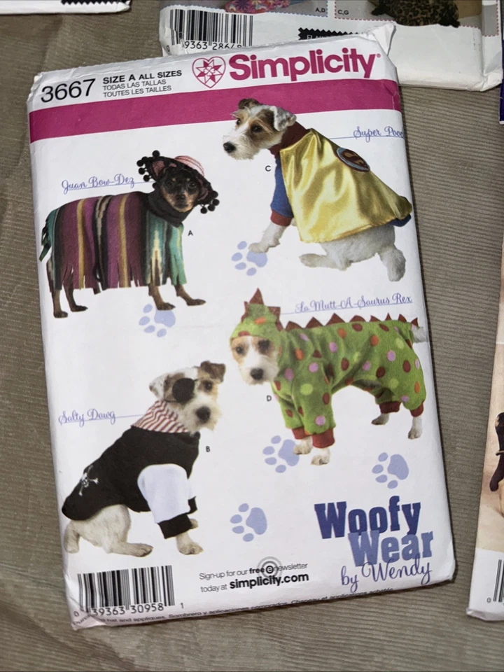 Lot Of 5 Modern Craft SEW Patterns Dog Clothes Coats Matching Accessories As Is - Image 2 of 4