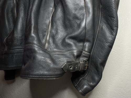Chaqueta de cuero pesada gruesa negra sin marca 2XL • Cremallera • Ventilada • Bolsillos - Imagen 19 de 24