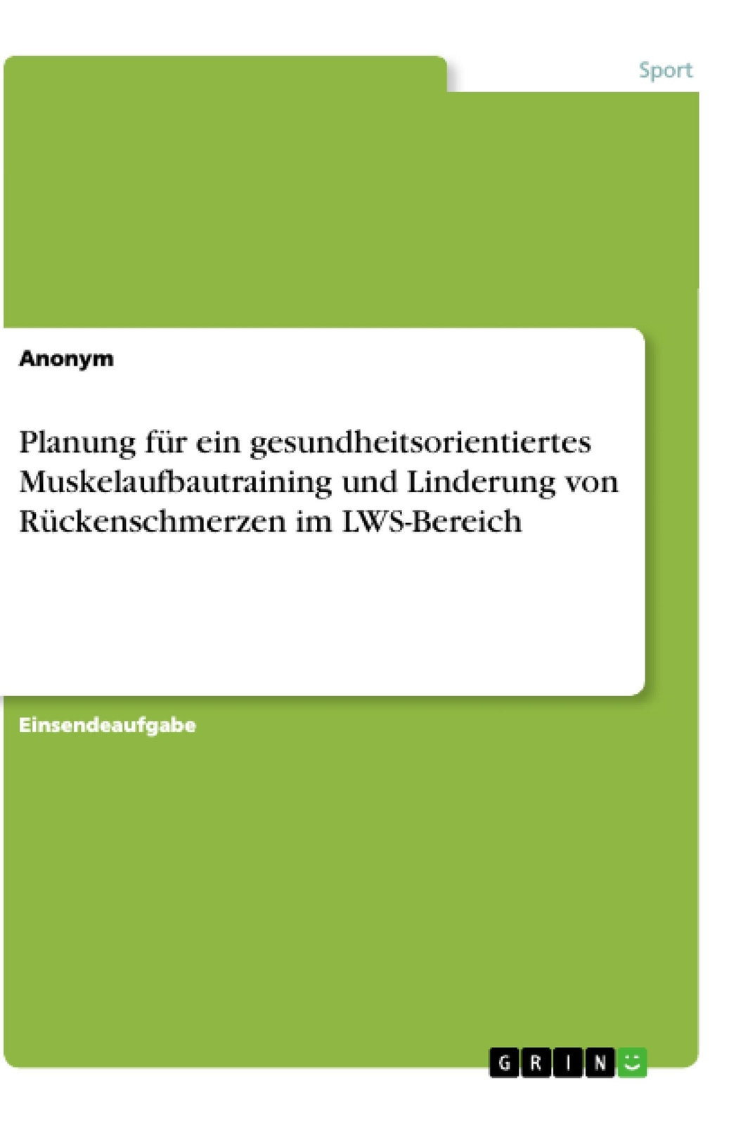Thumbnail - Planung Für Ein Gesundheitsorientiertes Muskelaufbautraining Und