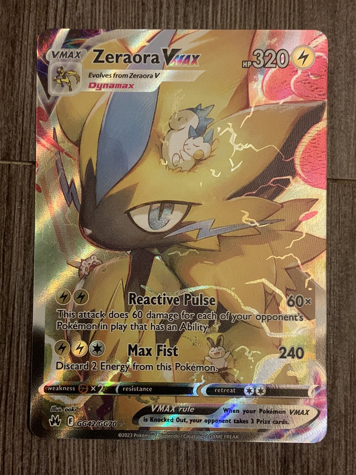 Zeraora Vmax GG42/GG70 NM Crown Zenith Pokemon NM Alt Art