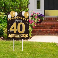 Happy 40th Birthday Yard Sign for Men Large 40th Birthday Decorations Yard Si...