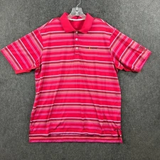 Adidas TPC Sawgrass Polo Shirt Men's Extra Large Pink Striped Golf Casual