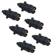 12N 7 Pin Plug Plastic Car Trailer Caravan Electrical Wiring Light Connector 6pc