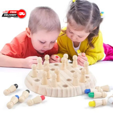 Wooden Memory Chess Game   Educational Montessori Puzzle for Kids, Brain Focus