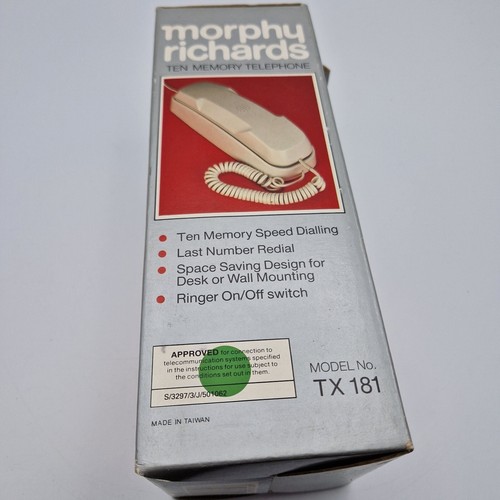 Vintage Morphy Richards TX181 Telefon domowy - Fabrycznie nowy w pudełku - Zdjęcie 2 z 3