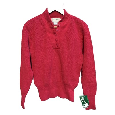 New nwt vintage 90s L.L. bean red shawl collar pullover sweater mens size small