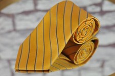 Jos. A. Bank Men's Tie Executive Yellow Navy  White Silk Necktie 58 x 3.5