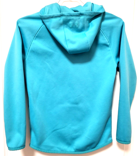Under Armour Hoodie Youth Medium Teal Cold Gear Lined Hood - Picture 4 of 7