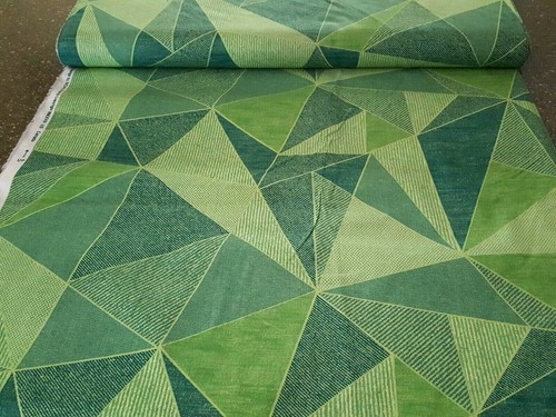 21" Faux Patchwork Print Richloom Shades of Green - Picture 3 of 3