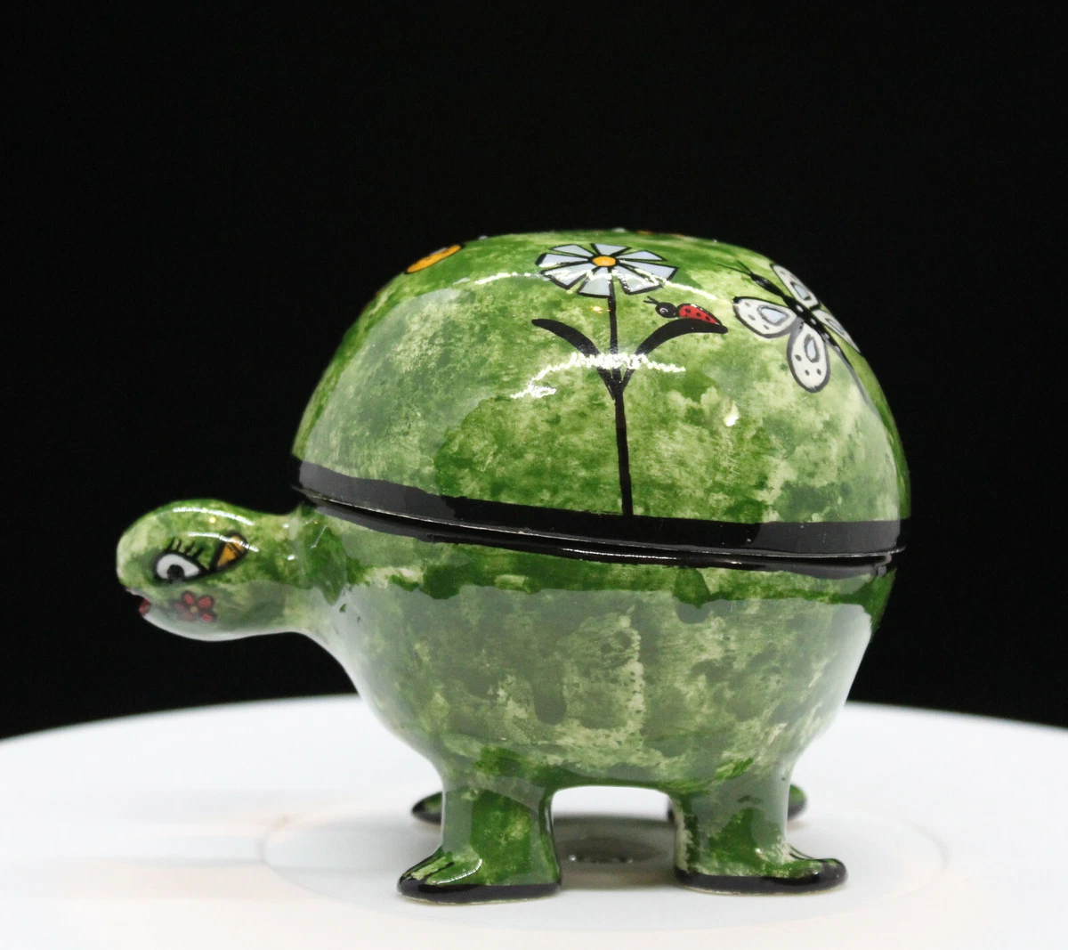 Native American Small Turtle Jewelry Box by Gloria Cooeyate Zuni