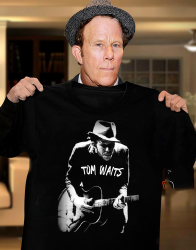 Tom Waits Singer Retro Black T-Shirt Gift Fans Music All Size S-3XL - Picture 1 of 2