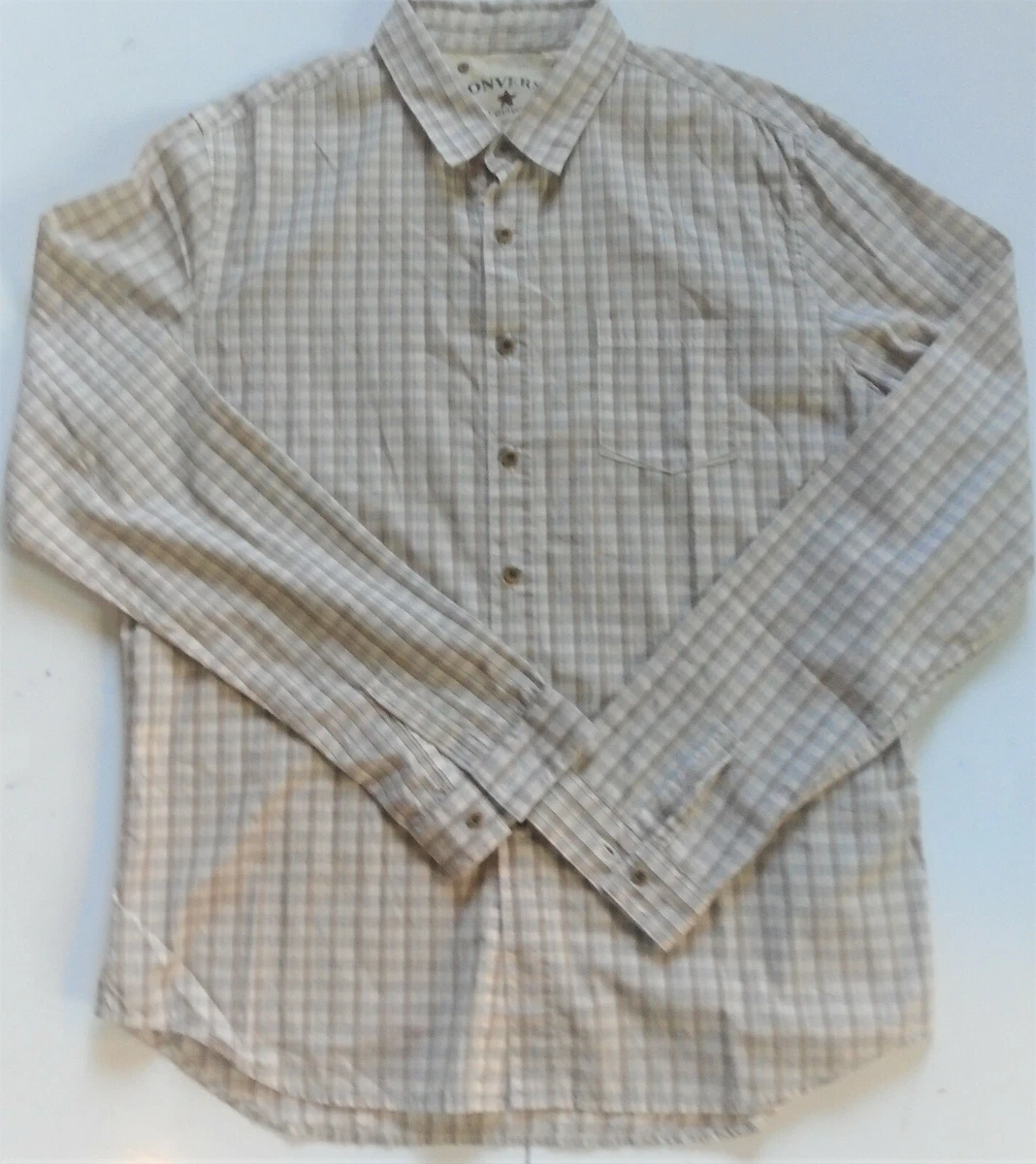 Converse John Varvatos Mens Sz. L Long Sleeve Button Front Plaid