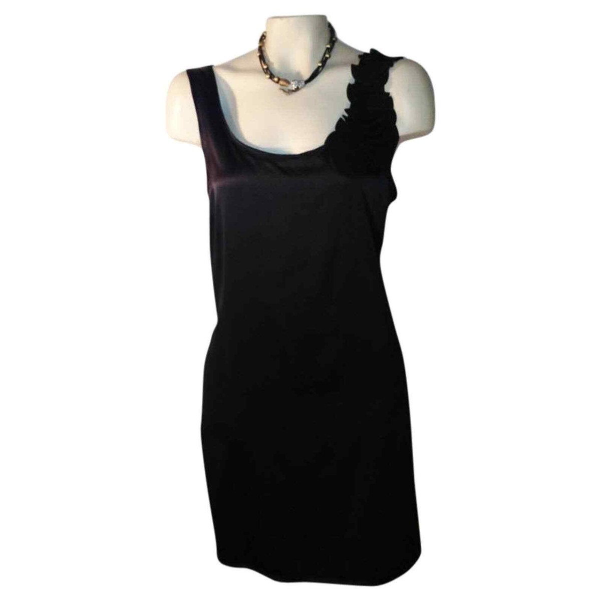 dkny black silk dress DKNY Black Lbd Silk with Tags Sale Mid-length Cocktail Dress Size 12 (L)