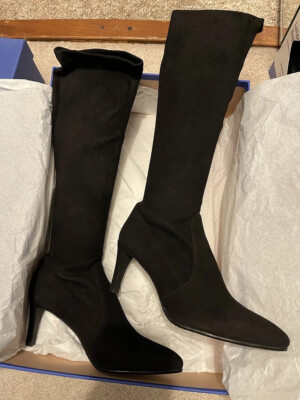 Bottes Stuart Weitzman 5050 Sur Les Genoux - Taille 4.5 UK - Cuir Noir - Neuf Avec Emballage