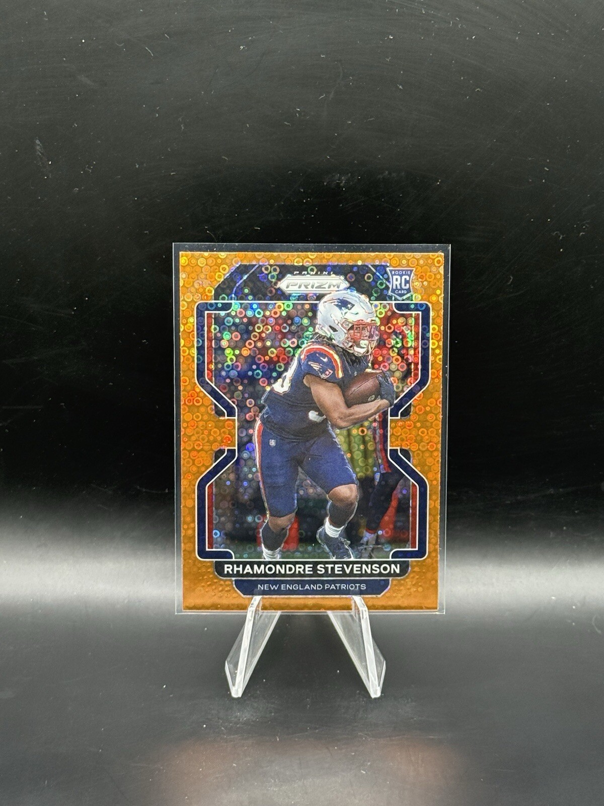 2021 Prizm Rhamondre Stevenson Rookie RC Orange Disco Prizm Patriots #367