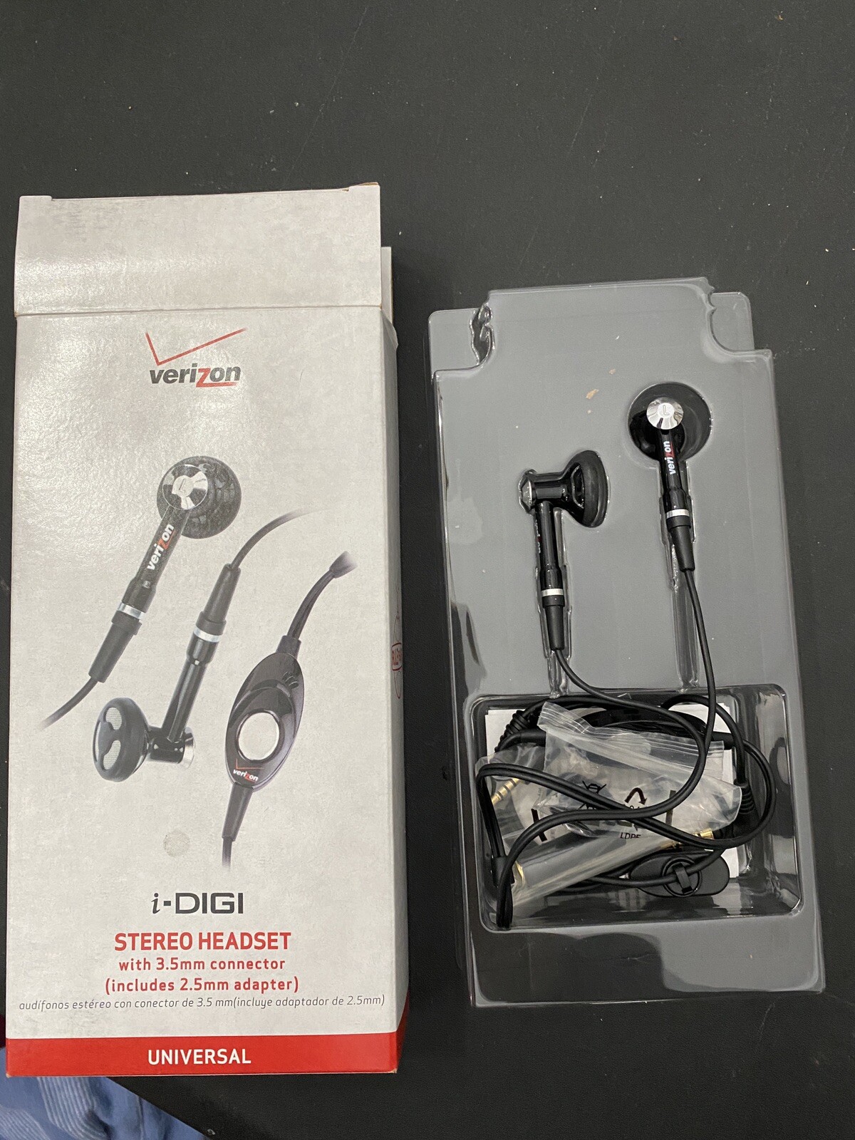 Verizon I-Digi Mono Wired Headset With Mic - 3.5mm AUX For Phones, Universal Use