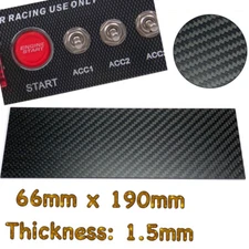 Real Carbon Fiber Matte BK Twill Sheet Panel Plate Plain 1.5mm x 66mm x 190mm