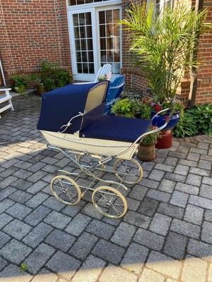 blue silver cross pram
