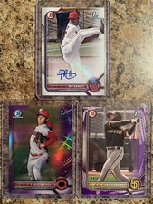 2022 Bowman Chrome 1st Lot of 3 🔥Auto🔥#’d🔥Mo Hanley. Roa. Salinas.