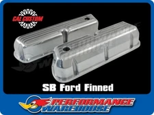 SB Ford Windsor Finned Aluminium Valve Covers Tall Cal Custom 289 302
