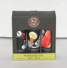 Earthly Body Edible Massage Oil Gift Set - Strawberry Vanilla and Watermelon