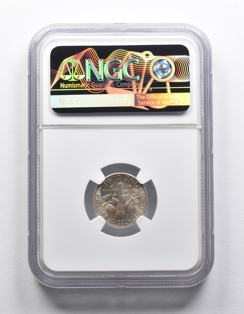 Mint Error MS65 1947 Roosevelt Dime Planchet Crack @4:00 NGC *1876