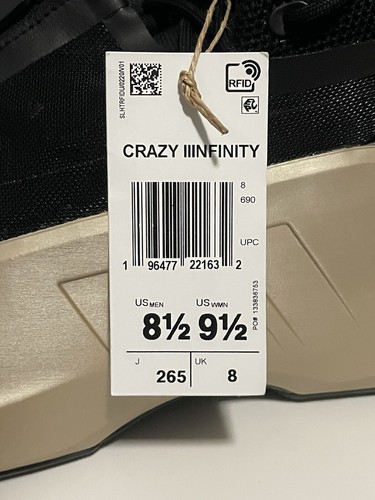 New Adidas Crazy IIInfinity “Wonder Gold” ID8729 Men's 8.5-9.5 The Kobe Two RARE - Picture 6 of 6