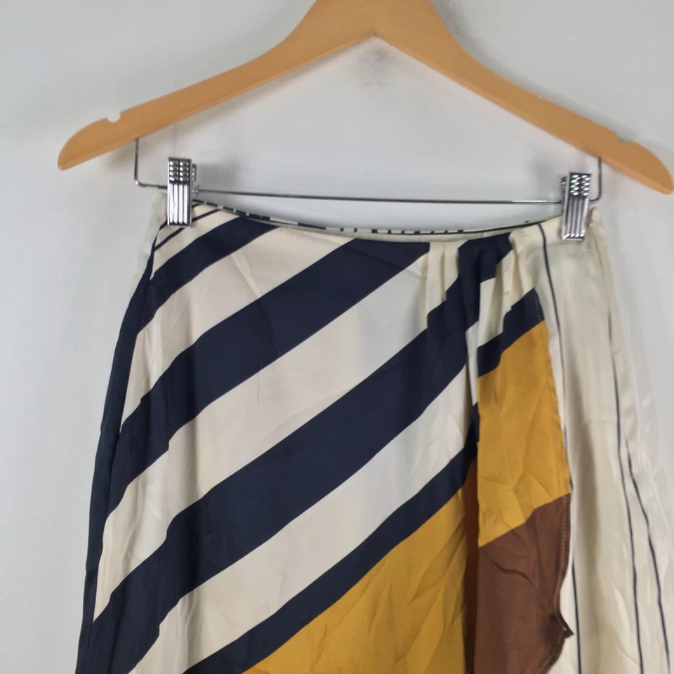 Falda Mango Mujer XS Aus 8 Lápiz Multicolor Rayas Midi Cremallera 108433 Foto 2 de 4