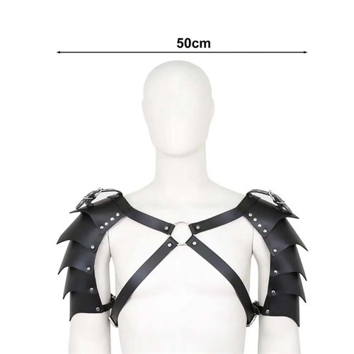 Viking Shoulder Armor Pauldrons Medieval Leather Knight Cosplay Set with Buckles - Picture 7 of 7