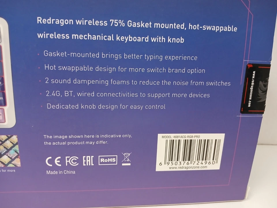 Redragon K681 Cyrus Pro Wireless 75% Gasket Mechanical Keyboard - Image 3 of 4