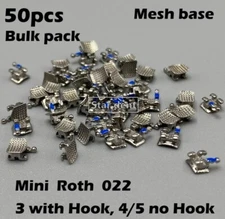 50pcs Dental Orthodontic Brackets metal Braces Mini Roth Slot 022 3# w hook Bulk