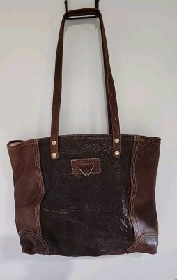 Myra Bag Tote Leather Brown Buttery Soft Bag Large 12 X 12 Inch